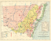 Agricultural, Pastoral & Mining Map of New South Wales. Gold metals 1938