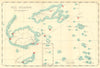 Fiji Islands showing wireless stations & lighthouses by Dyson Blair 1938 map