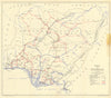 Antique map of Nigeria by Nigeria Surveys, Lagos 1938 old chart