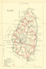 St. Lucia showing quarantine & wireless stations, courts & lighthouses 1938 map