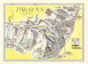 Parsenn Davos Klosters small ski resort piste/trail map by Otto Müller 1949