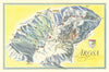 Arosa ski resort piste/trail map by Otto Müller. Switzerland 1949 old