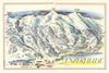 Lenzerheide Vallebella ski resort piste/trail map by Otto Müller 1949 old