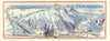 Pontresina ski resort piste/trail map by Otto Müller. Switzerland 1949 old