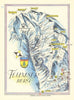 Flumserberg small ski resort piste/trail map by Otto Müller 1949 old