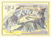 Rigi small ski resort piste/trail map by Otto Müller. Switzerland 1949 old