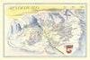 Grindelwald-First ski resort piste/trail map by Otto Müller 1949 old