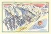 Zermatt ski resort piste/trail map by Otto Müller. Switzerland 1949 old