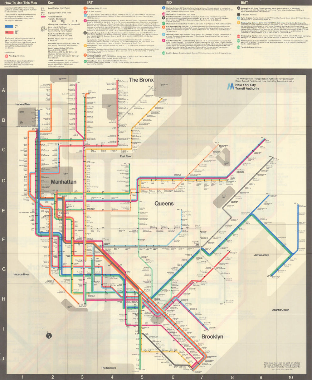 New York Subway Guide. Massimo Vignelli/New York City Transit Authority 1976 map