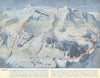 Mürren ski resort panorama & piste/trail map. Berner Oberland. Switzerland 1938