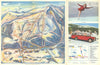 Crans sur Sierre ski resort panorama and piste/trail map. Crans-Montana c1955