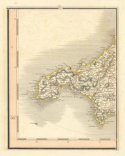 WEST CORNWALL. Penzance St Ives Redruth Camborne Lands End Lizard. CARY 1824 map
