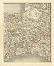 SW ENGLAND.Devon Somt Dorset.Wells Glastonbury Taunton Lyme Regis.CARY 1824 map