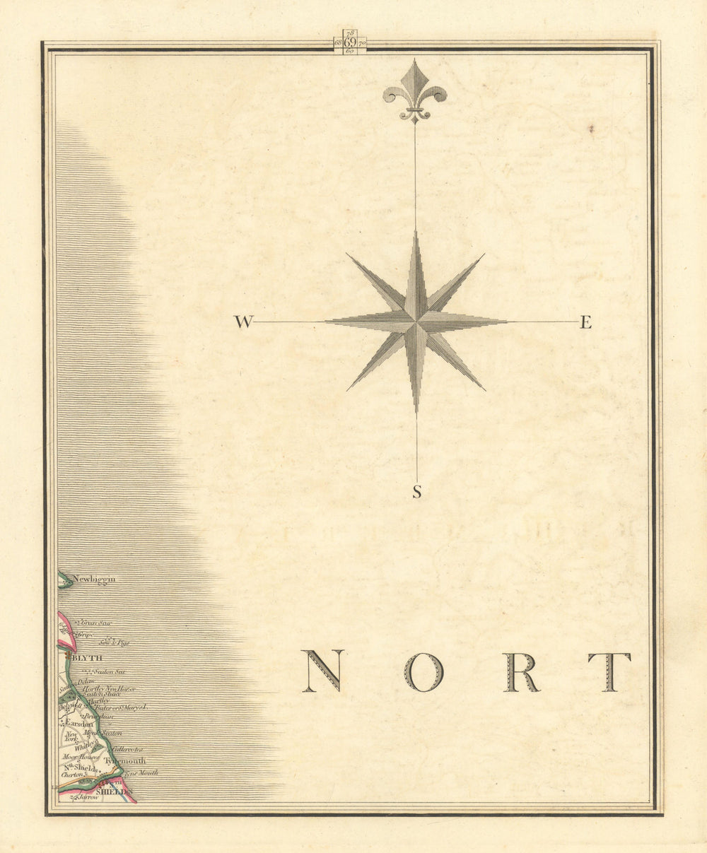 TYNEMOUTH. Northumbria. North South Shields Whitley Bay Blyth. CARY 1824 map