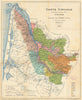 Carte Vinicole du Département de la Gironde. Bordeaux Wine. FERET 1929 old map
