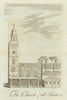 All Saints' Church, Bristol 1789 old antique vintage print picture