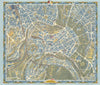 Luxembourg Luxemburg pictorial bird's eye view city plan. #24 BOLLMANN 1960 map