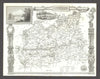Surrey antique county map by Thomas Moule 1837 old plan chart