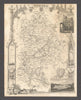 Bedfordshire antique county map by Thomas Moule 1837 old chart