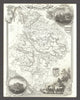 Huntingdonshire antique county map by Thomas Moule 1837 old chart