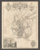 City of Bath antique town plan by Thomas Moule 1837 old map chart