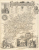 Gloucestershire antique county map by Thomas Moule 1837 old chart