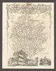 Herefordshire antique county map by Thomas Moule 1837 old chart