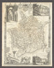 Monmouthshire antique county map by Thomas Moule 1837 old chart