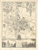 City & University of Oxford antique town plan by Thomas Moule 1837 old map