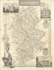 Staffordshire antique county map by Thomas Moule 1837 old chart