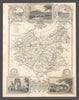 Leicestershire antique county map by Thomas Moule 1837 old chart