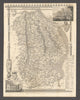 Lincolnshire antique county map by Thomas Moule 1837 old chart