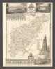 Northamptonshire antique county map by Thomas Moule 1837 old chart