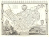 Cheshire antique county map by Thomas Moule 1837 old plan chart