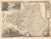Durham antique county map by Thomas Moule 1837 old plan chart