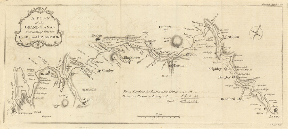 A Plan of the Grand Canal now making between Leeds and Liverpool. LODGE 1772 map