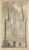 West Front of the Lichfield Cathedral, Staffordshire. Gentleman's Magazine 1810