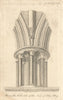 Pier on the North Side of the Nave of Selby Abbey, Yorkshire 1815 old print