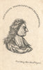 Portrait of Antonio Magliabechi, the learned Florentine 1815 old antique print
