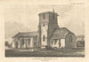 St. Mary's Church, Kingston Deverill, Wiltshire 1815 old antique print picture