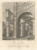 Part of the inside of the Church of Fountains Abbey, Yorkshire 1816 old print