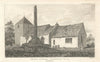 St. Lawrence's Church and the Cross at North Hinksey, Oxford 1817 old print