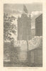 Old London Wall, and the Tower of St. Giles's Church, Cripplegate 1817 print