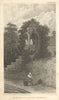 An Oratory at St. Peter's Abbey, Shrewsbury 1817 old antique print picture