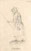 Annie Wilson the guide at Rosslyn Chapel, Scotland. Roslin 1817 old print