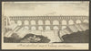 Pont du Gard near Nismez in France. Nîmes. Gard. Roman Aqueduct 1751 old print