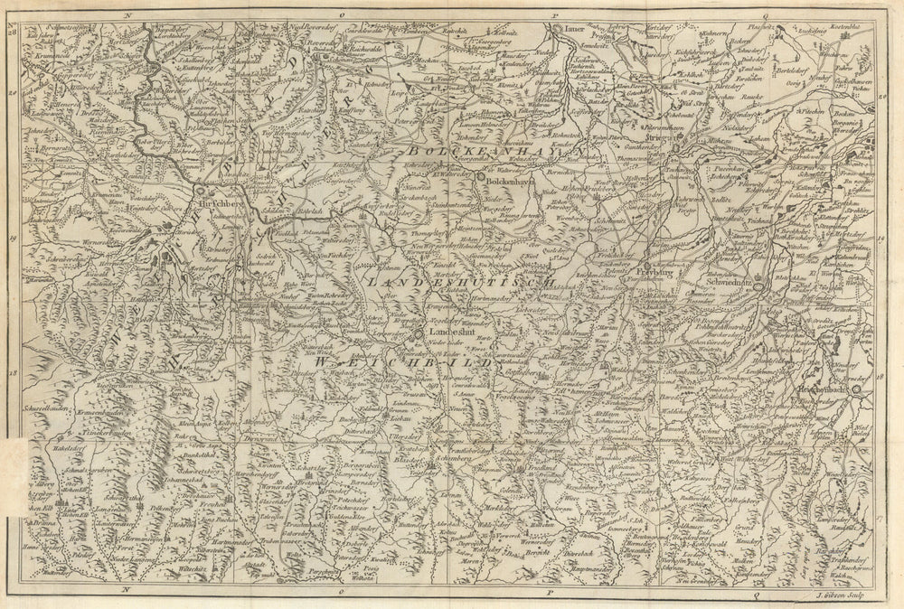 SW Lower Silesia. Jelenia & Kamienna Gora. Swidnica. Poland. GIBSON 1761 map