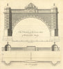 Centre arch elevation of the original 1750 Westminster Bridge 1754 old print