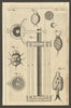 A Machine for winding up clocks. Animalculi / Protozoa. Gent's Mag 1754 print