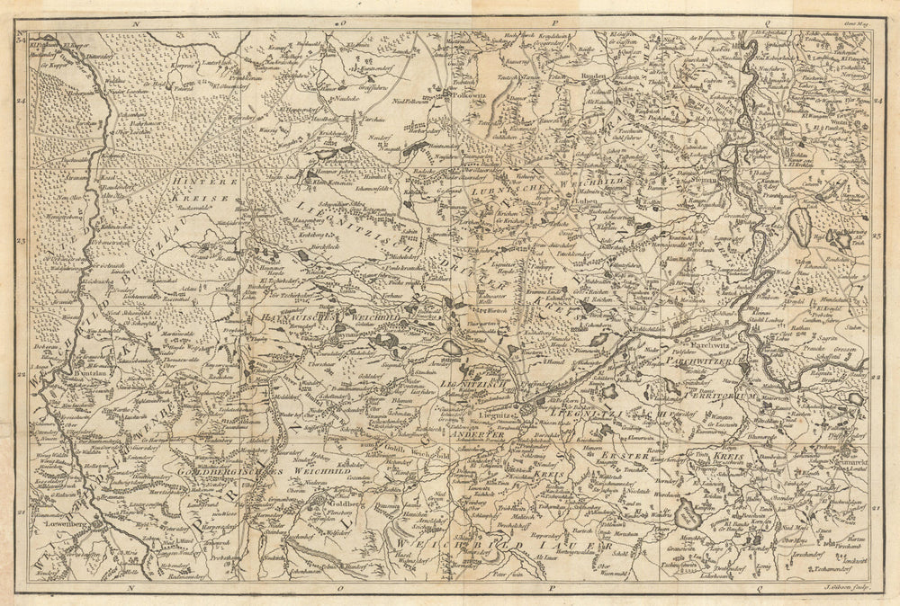 Lower Silesia. Legnica Boleslawiec Scinawa Polkowice. Poland. Gibson 1760 map